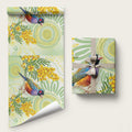 Gouldian Finch Golden Wattle Australia Wrapping Paper Aboriginal Watercolor Style - Aussie Hoodie