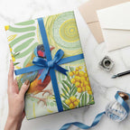 Gouldian Finch Golden Wattle Australia Wrapping Paper Aboriginal Watercolor Style - Aussie Hoodie
