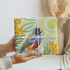 Gouldian Finch Golden Wattle Australia Wrapping Paper Aboriginal Watercolor Style - Aussie Hoodie