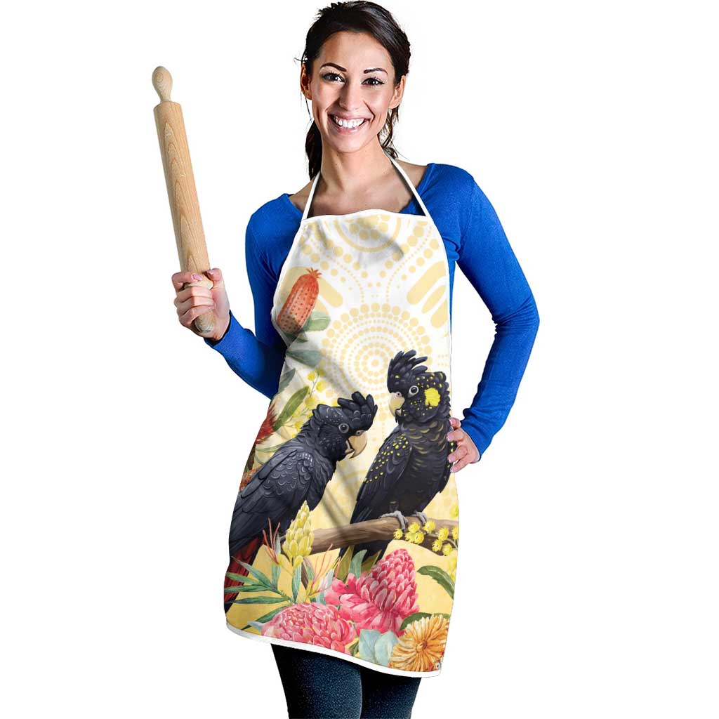 Black Cockatoo Banksia Australia Apron Aboriginal Art - Aussie Hoodie