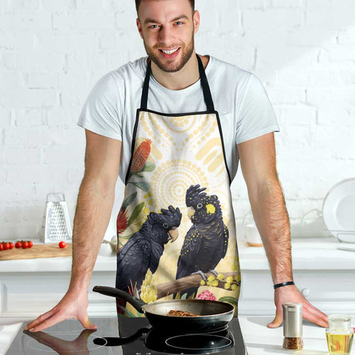 Black Cockatoo Banksia Australia Apron Aboriginal Art - Aussie Hoodie