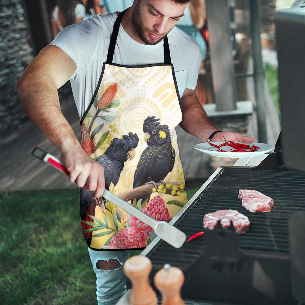 Black Cockatoo Banksia Australia Apron Aboriginal Art - Aussie Hoodie