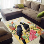 Black Cockatoo Banksia Australia Area Rug Aboriginal Art