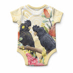 Black Cockatoo Banksia Australia Baby Onesie Aboriginal Art