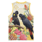 Black Cockatoo Banksia Australia Basketball Jersey Aboriginal Art - Aussie Hoodie