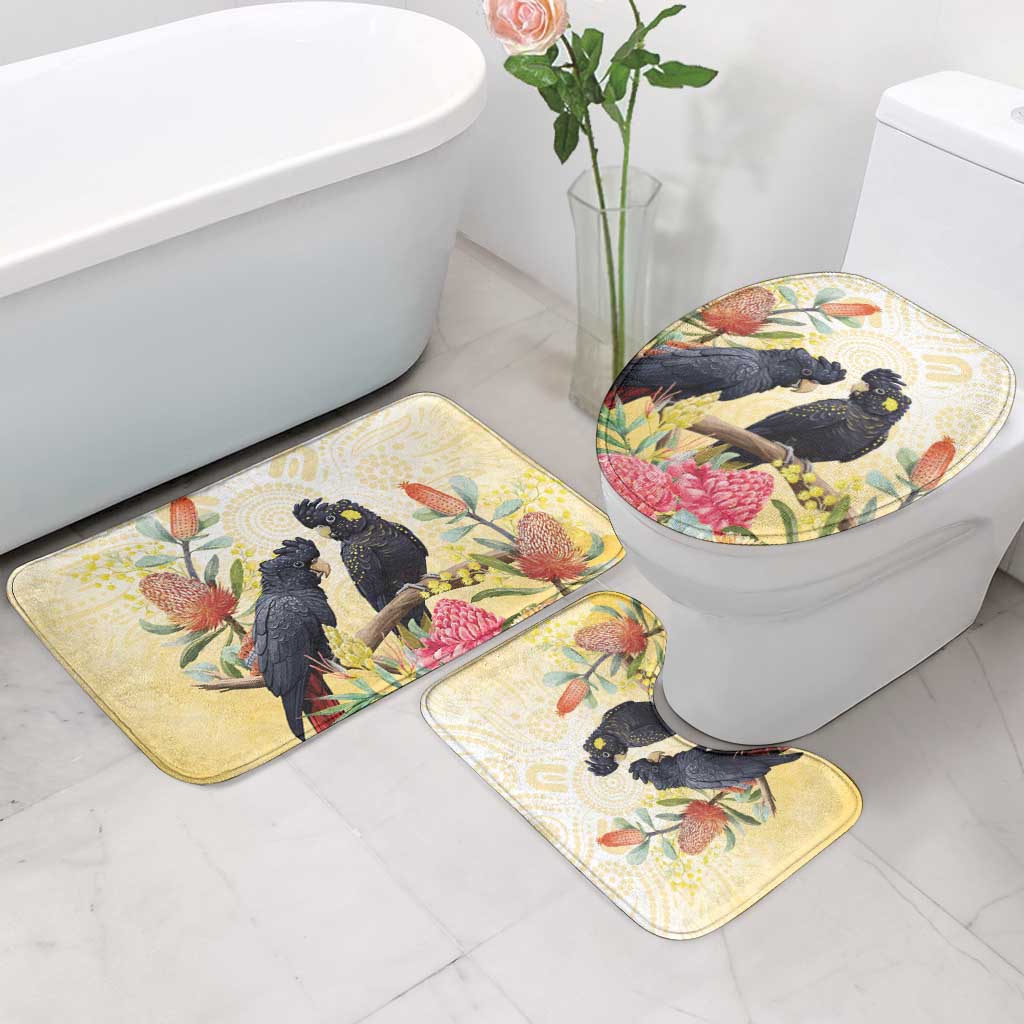 Black Cockatoo Banksia Australia Bathroom Set Aboriginal Art - Aussie Hoodie
