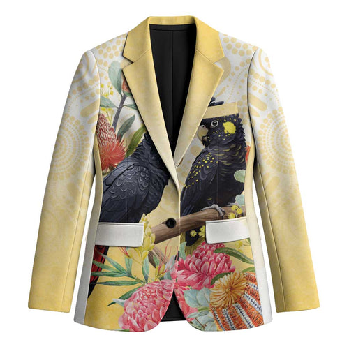 Black Cockatoo Banksia Australia Blazer Aboriginal Art - Aussie Hoodie