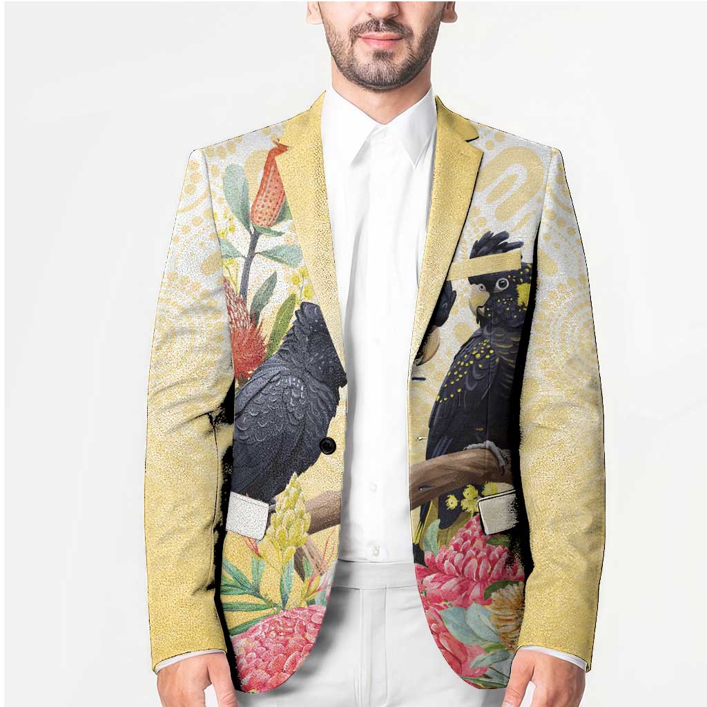 Black Cockatoo Banksia Australia Blazer Aboriginal Art - Aussie Hoodie