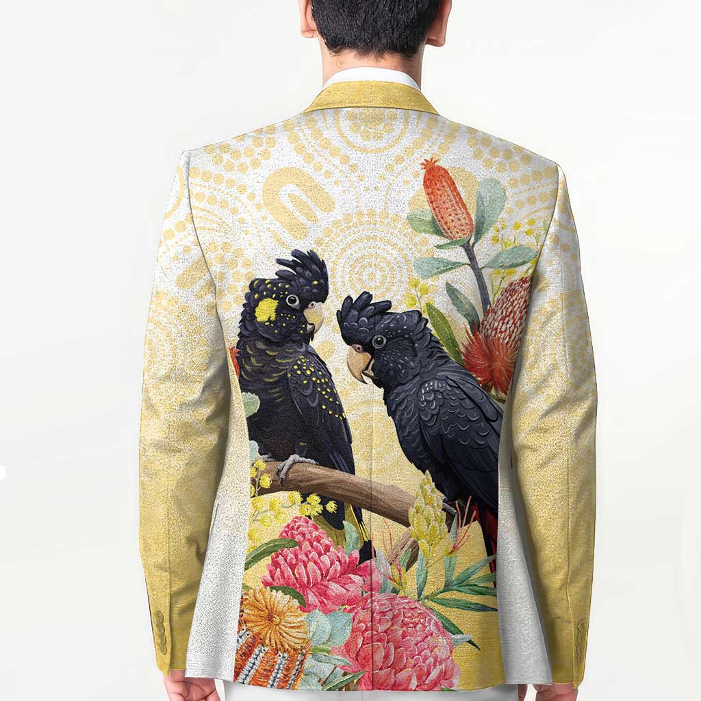 Black Cockatoo Banksia Australia Blazer Aboriginal Art - Aussie Hoodie