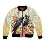 Black Cockatoo Banksia Australia Bomber Jacket Aboriginal Art