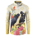 Black Cockatoo Banksia Australia Button Sweatshirt Aboriginal Art