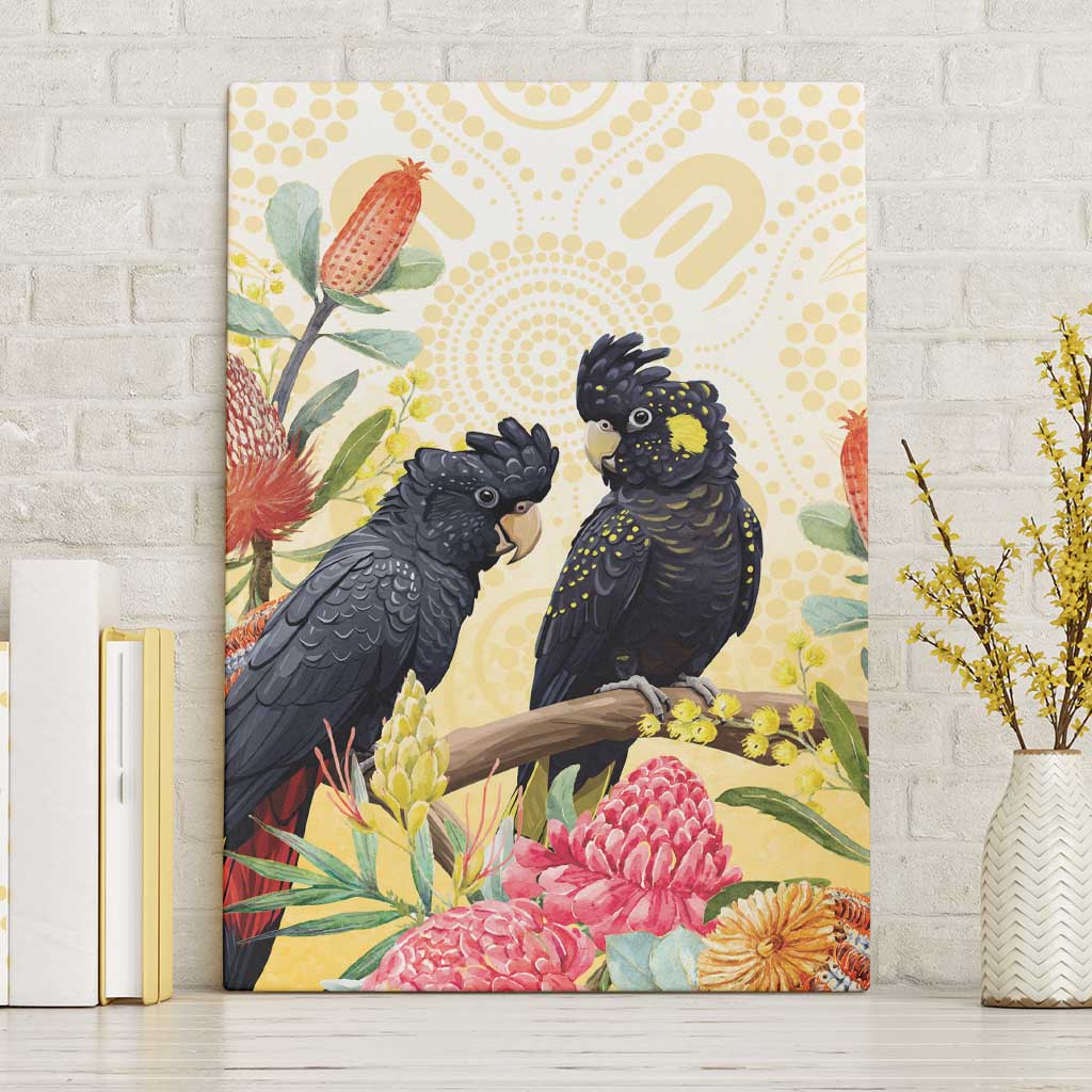 Black Cockatoo Banksia Australia Canvas Wall Art Aboriginal Art