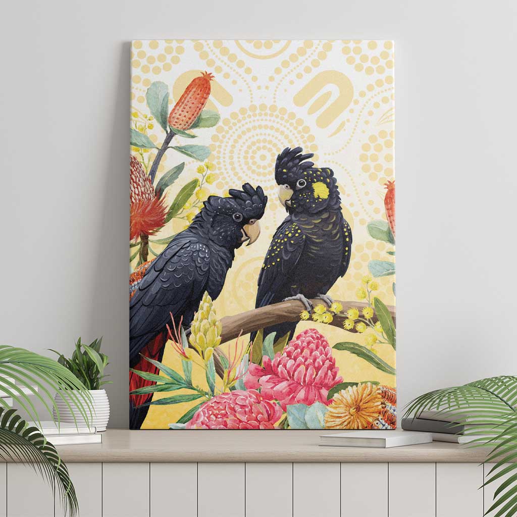 Black Cockatoo Banksia Australia Canvas Wall Art Aboriginal Art