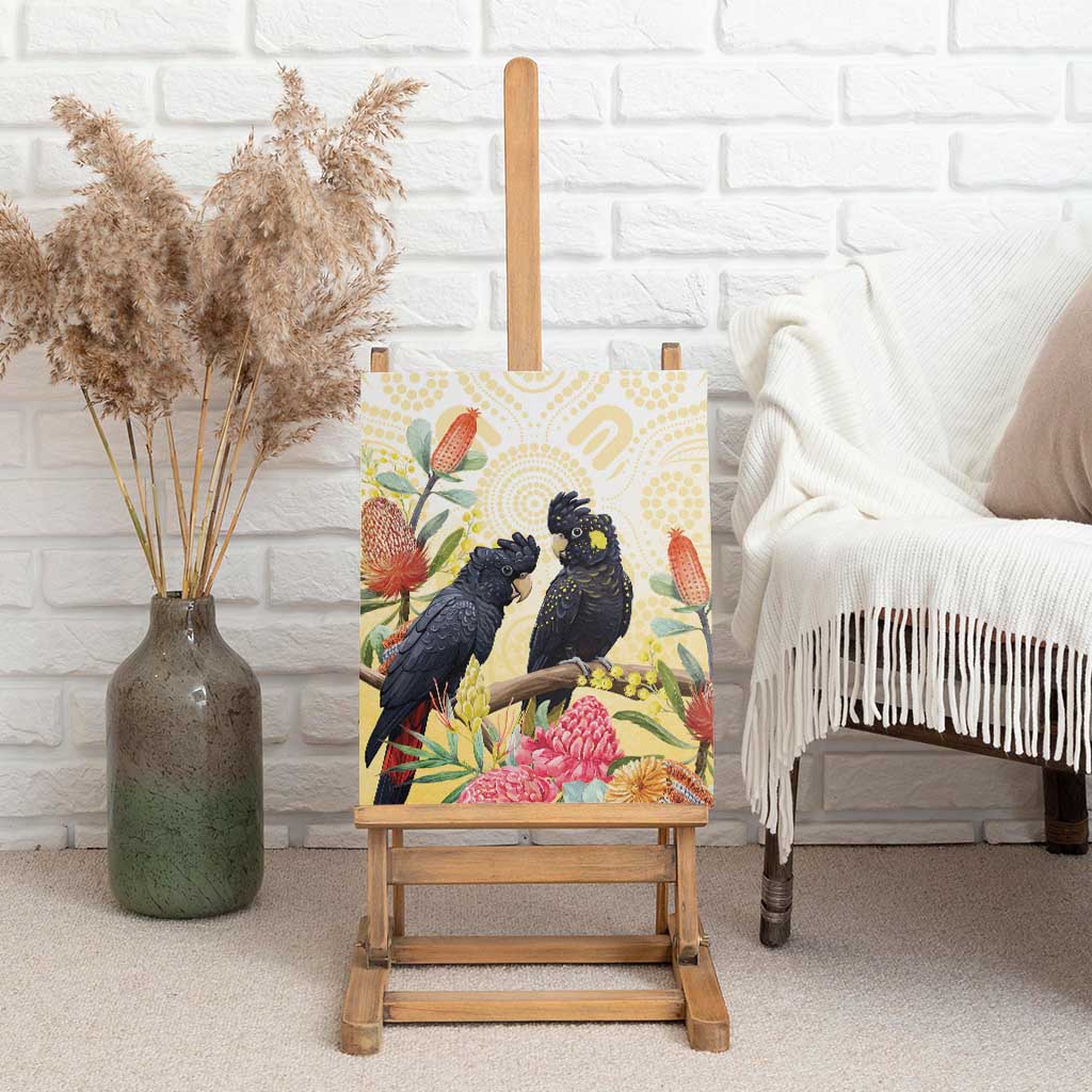 Black Cockatoo Banksia Australia Canvas Wall Art Aboriginal Art
