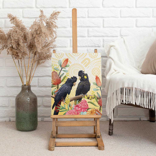 Black Cockatoo Banksia Australia Canvas Wall Art Aboriginal Art