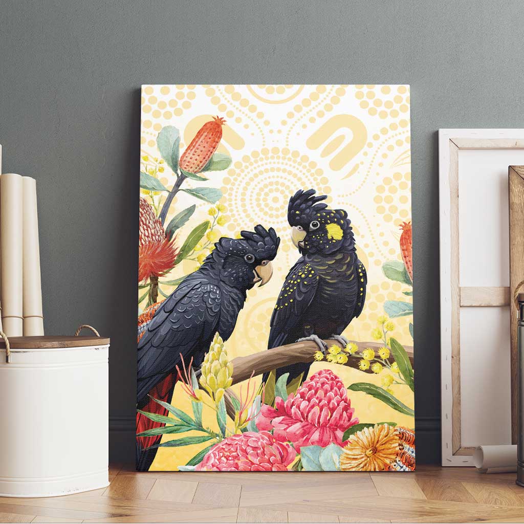 Black Cockatoo Banksia Australia Canvas Wall Art Aboriginal Art