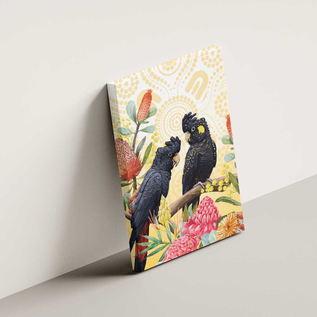 Black Cockatoo Banksia Australia Canvas Wall Art Aboriginal Art