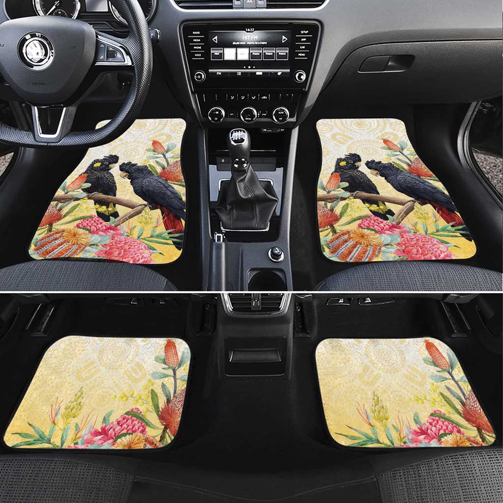 Black Cockatoo Banksia Australia Car Mats Aboriginal Art