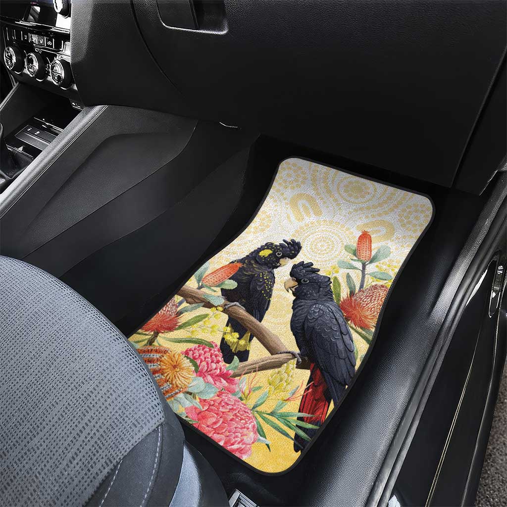Black Cockatoo Banksia Australia Car Mats Aboriginal Art