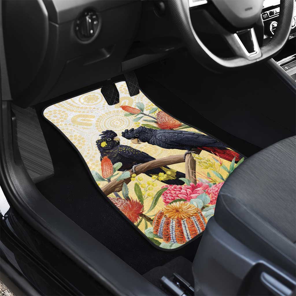 Black Cockatoo Banksia Australia Car Mats Aboriginal Art