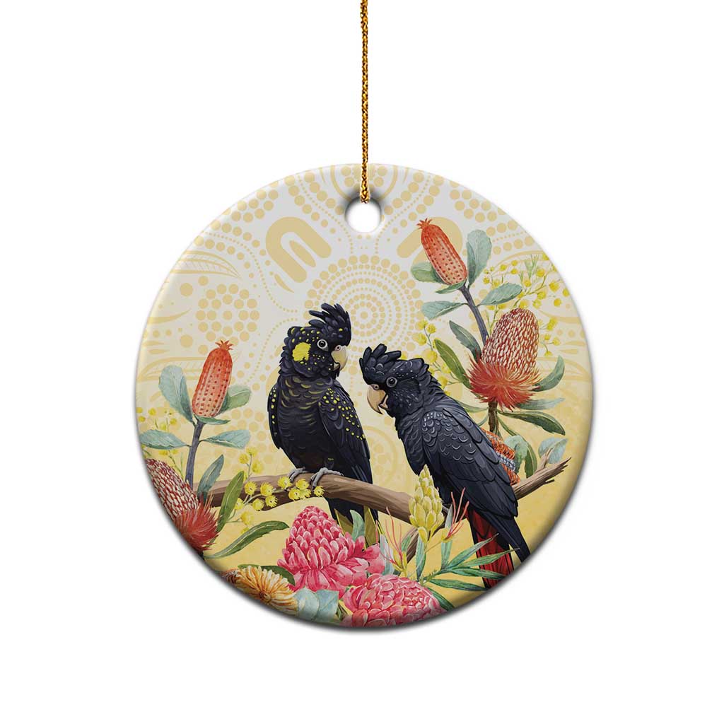 Black Cockatoo Banksia Australia Ceramic Ornament Aboriginal Art - Aussie Hoodie