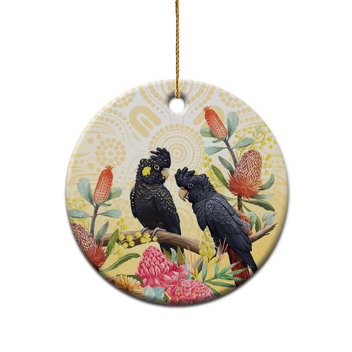 Black Cockatoo Banksia Australia Ceramic Ornament Aboriginal Art - Aussie Hoodie