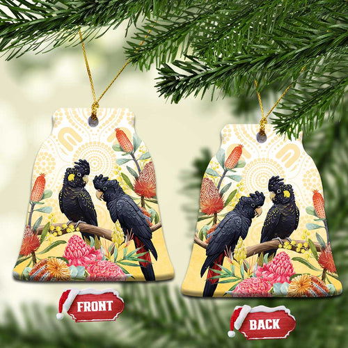Black Cockatoo Banksia Australia Ceramic Ornament Aboriginal Art - Aussie Hoodie
