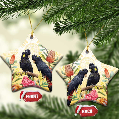 Black Cockatoo Banksia Australia Ceramic Ornament Aboriginal Art - Aussie Hoodie