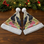 Black Cockatoo Banksia Australia Christmas Santa Hat Aboriginal Art - Aussie Hoodie