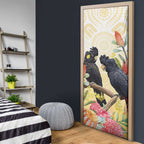 Black Cockatoo Banksia Australia Door Cover Aboriginal Art - Aussie Hoodie