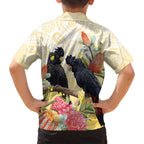 Black Cockatoo Banksia Australia Family Matching Long Sleeve Bodycon Dress and Hawaiian Shirt Aboriginal Art