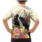 Black Cockatoo Banksia Australia Family Matching Mermaid Dress and Hawaiian Shirt Aboriginal Art
