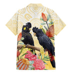 Black Cockatoo Banksia Australia Family Matching Mermaid Dress and Hawaiian Shirt Aboriginal Art
