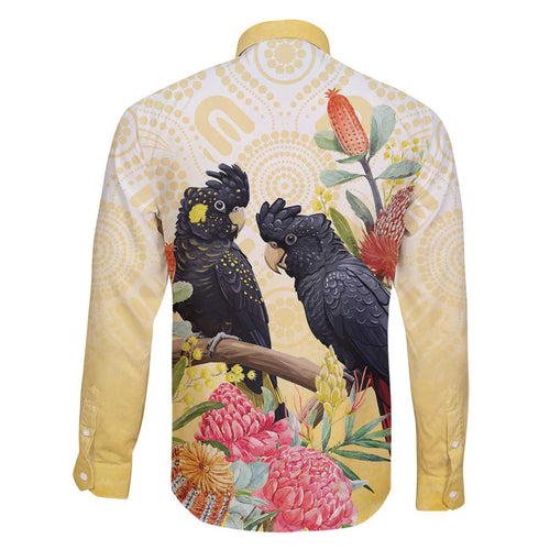 Black Cockatoo Banksia Australia Family Matching Tank Maxi Dress and Hawaiian Shirt Aboriginal Art
