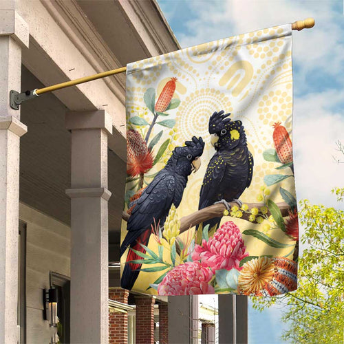 Black Cockatoo Banksia Australia Garden Flag Aboriginal Art