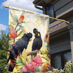 Black Cockatoo Banksia Australia Garden Flag Aboriginal Art