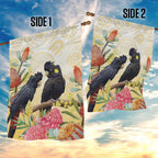 Black Cockatoo Banksia Australia Garden Flag Aboriginal Art