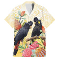 Black Cockatoo Banksia Australia Hawaiian Shirt Aboriginal Art