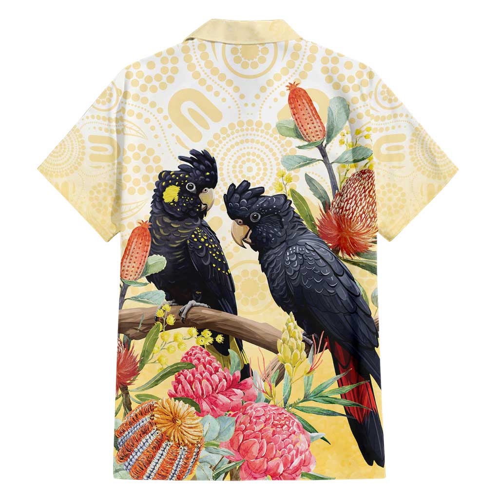 Black Cockatoo Banksia Australia Hawaiian Shirt Aboriginal Art