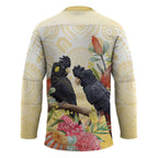 Black Cockatoo Banksia Australia Hockey Jersey Aboriginal Art - Aussie Hoodie