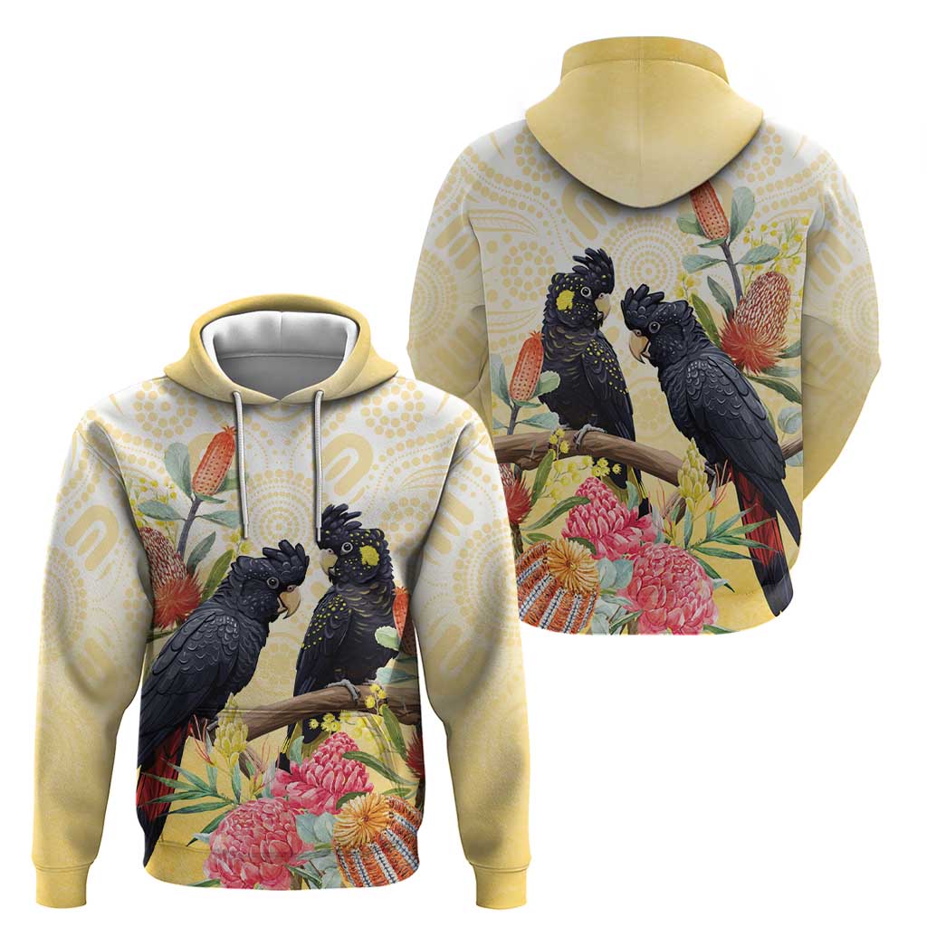 Black Cockatoo Banksia Australia Hoodie Aboriginal Art
