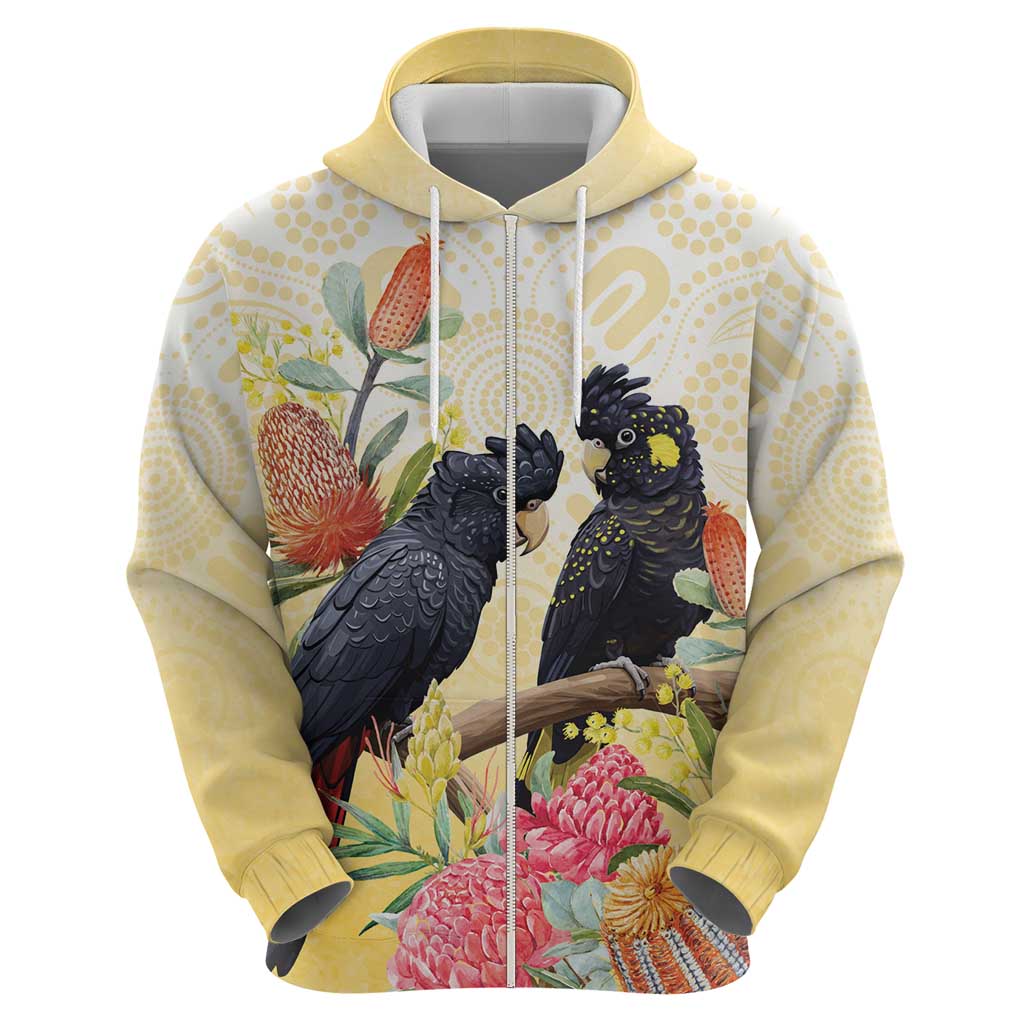 Black Cockatoo Banksia Australia Hoodie Aboriginal Art