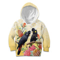 Black Cockatoo Banksia Australia Kid Hoodie Aboriginal Art