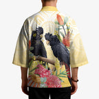 Black Cockatoo Banksia Australia Kimono Aboriginal Art - Aussie Hoodie