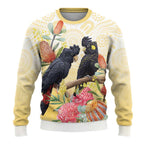 Black Cockatoo Banksia Australia Ugly Christmas Sweater Aboriginal Art - Aussie Hoodie