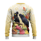 Black Cockatoo Banksia Australia Ugly Christmas Sweater Aboriginal Art - Aussie Hoodie