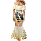 Black Cockatoo Banksia Australia Mermaid Dress Aboriginal Art