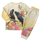 Black Cockatoo Banksia Australia Christmas Pajama Set Aboriginal Art - Aussie Hoodie