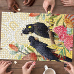 Black Cockatoo Banksia Australia Puzzle Aboriginal Art - Aussie Hoodie