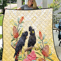Black Cockatoo Banksia Australia Quilt Aboriginal Art